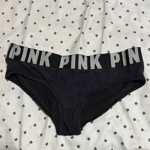 PINK Victoria's Secret Black Logo Briefs
